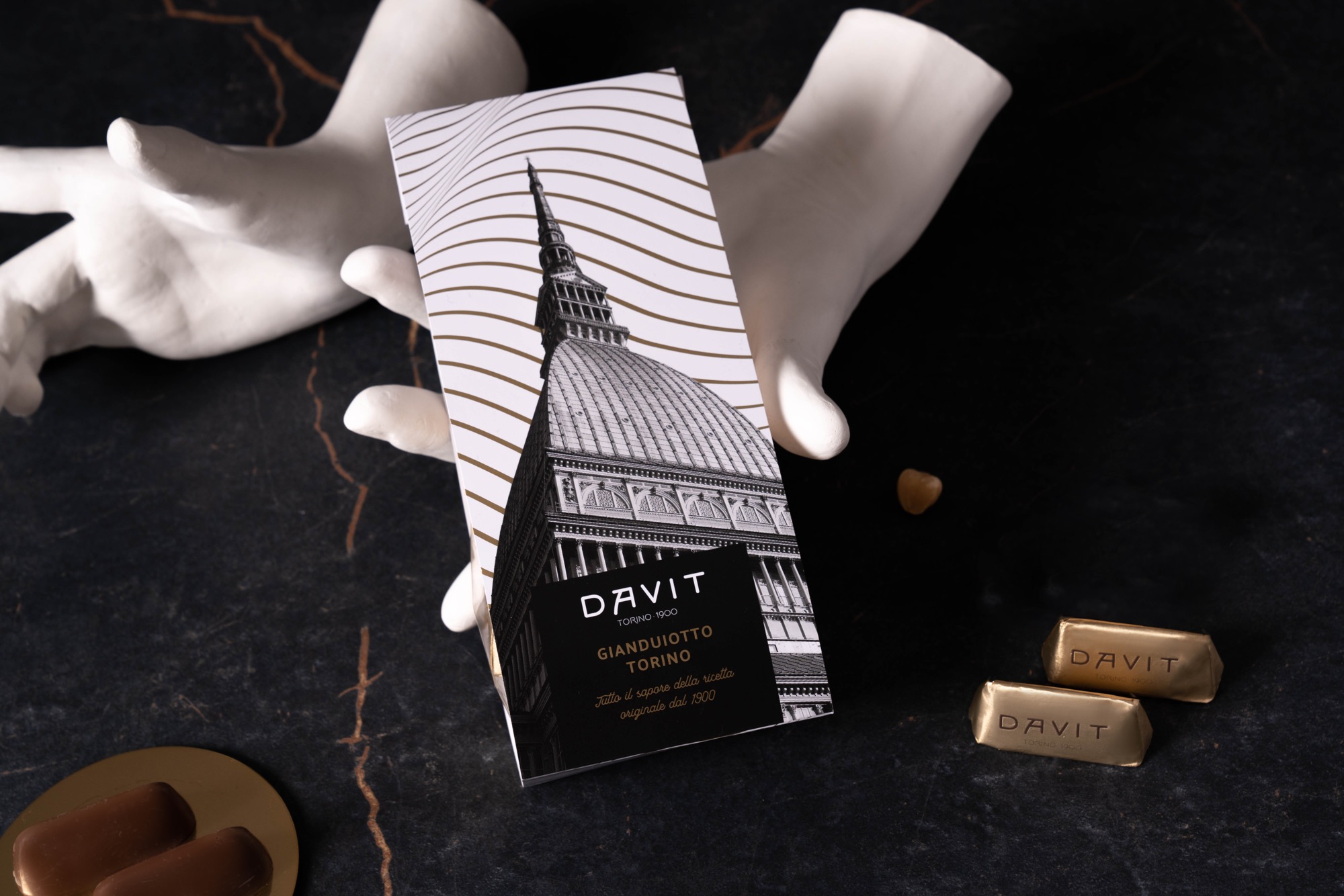 Sacchetto di Gianduiotti Torino DAVIT con grafica della Mole